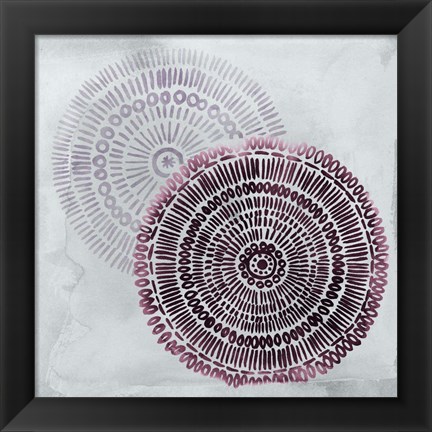 Framed Berry Mandalas I Print