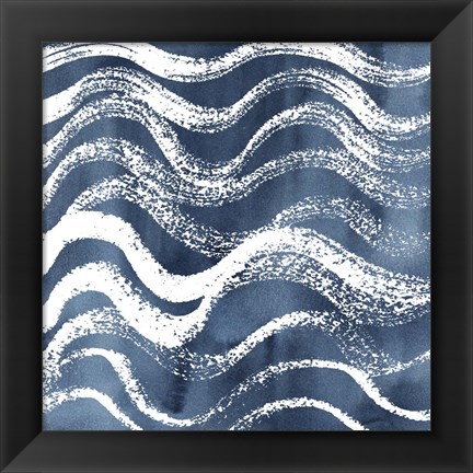 Framed Indigo Ripple IX Print