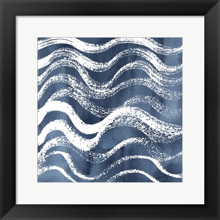 Framed Indigo Ripple IX Print