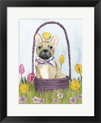 Framed Puppy Easter III Print