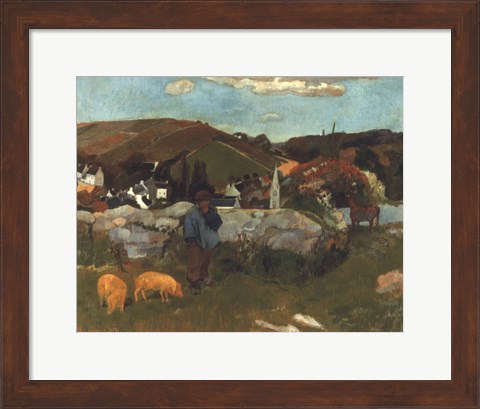 Framed Swineherd, 1888 Print