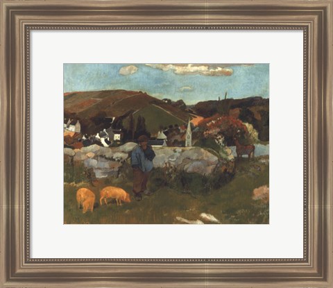 Framed Swineherd, 1888 Print