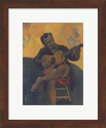 Framed Guitar Player, 1894 Print