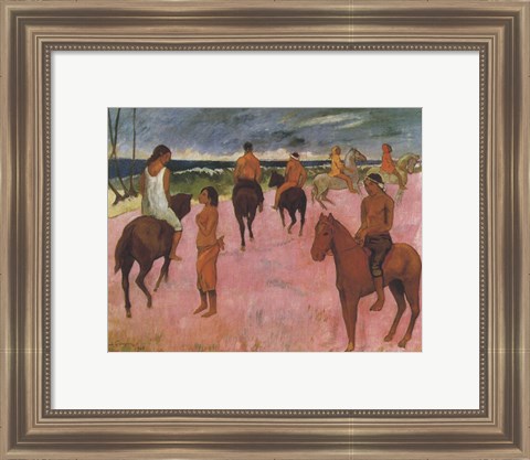 Framed Riders on the Beach, 1902 Print