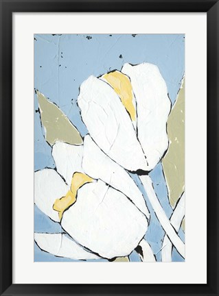 Framed White Tulip Triptych I Print