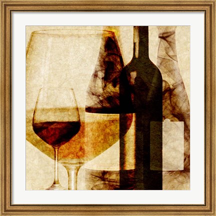 Framed Smokey Wine I Print