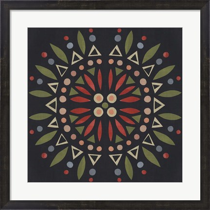 Framed Folk Mandala IV Print