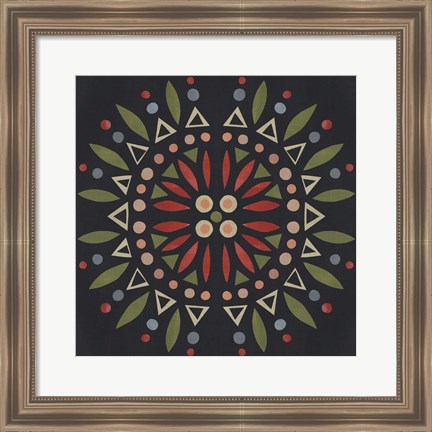 Framed Folk Mandala IV Print