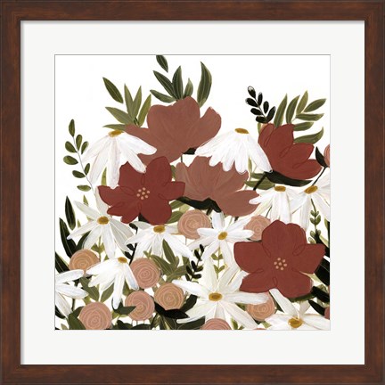 Framed Terracotta Wildflowers II Print