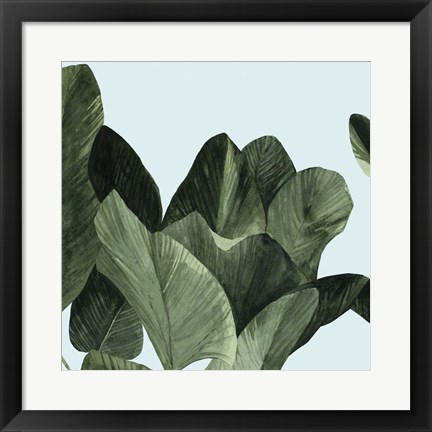 Framed Celadon Palms I Print