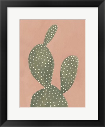 Framed Coral Cacti I Print