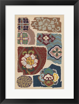 Framed Japanese Textile Design III Print