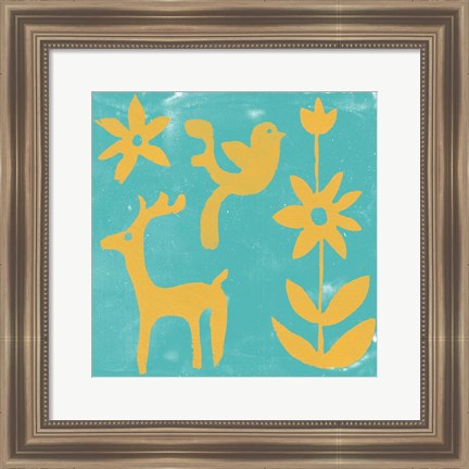 Framed Otomi Tile I Print