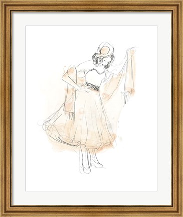 Framed Blush &amp; Grey Fashion I Print