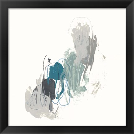 Framed Teal Gesture II Print