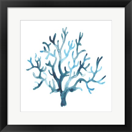 Framed Azure Seafan I Print