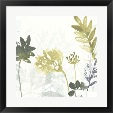 Framed Tropical Stems I Print