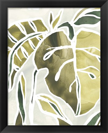 Framed Batik Leaves II Print