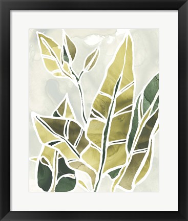 Framed Batik Leaves III Print