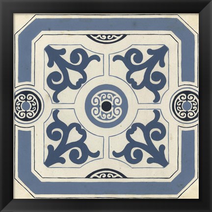 Framed Indigo Motif III Print