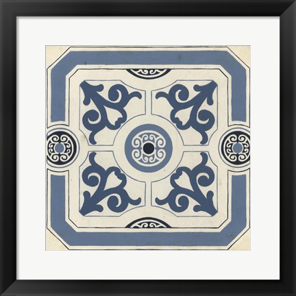 Framed Indigo Motif III Print