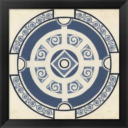 Framed Indigo Motif VI Print