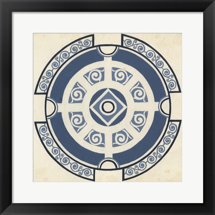 Framed Indigo Motif VI Print