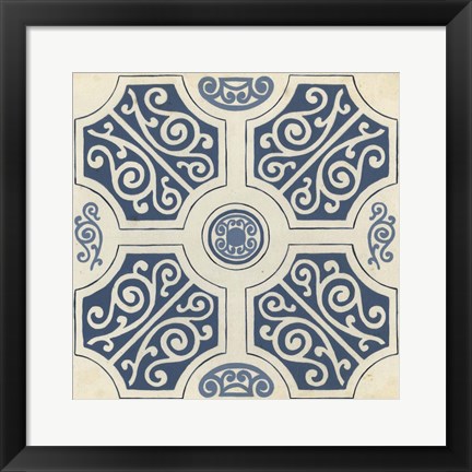 Framed Indigo Motif VII Print