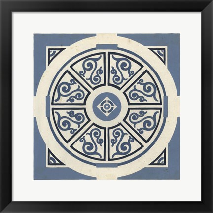 Framed Indigo Motif VIII Print