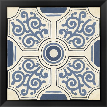 Framed Indigo Motif IX Print