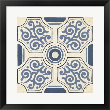 Framed Indigo Motif IX Print