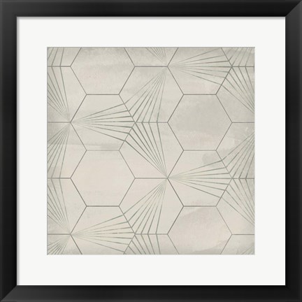 Framed Hexagon Tile I Print