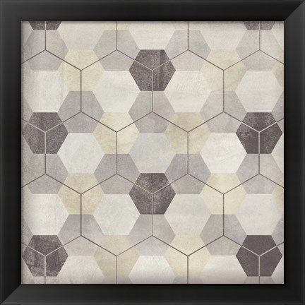 Framed Hexagon Tile VIII Print