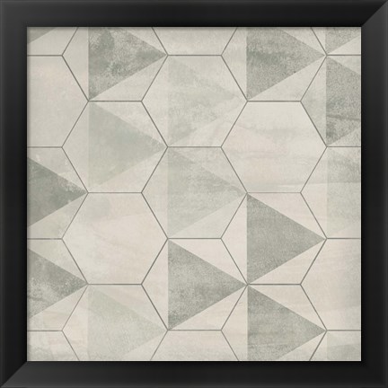 Framed Hexagon Tile IX Print