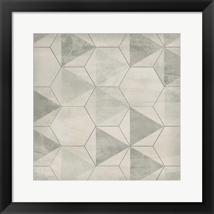 Framed Hexagon Tile IX Print