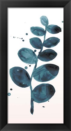 Framed Stems in Indigo I Print