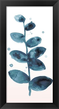 Framed Stems in Indigo III Print