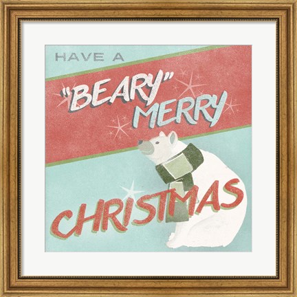 Framed Retro Christmas II Print