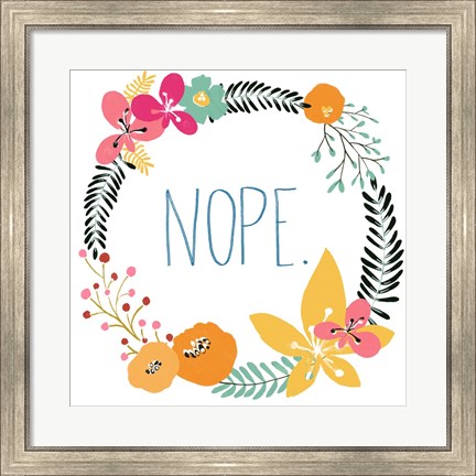 Framed Snarky Florals I Print