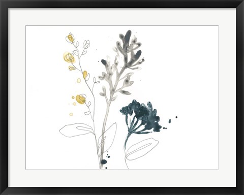 Framed Navy Garden Inspiration I Print