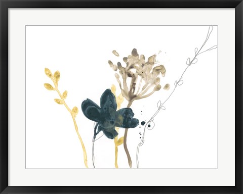 Framed Navy Garden Inspiration IX Print