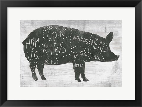 Framed Farmhouse Butcher I Print