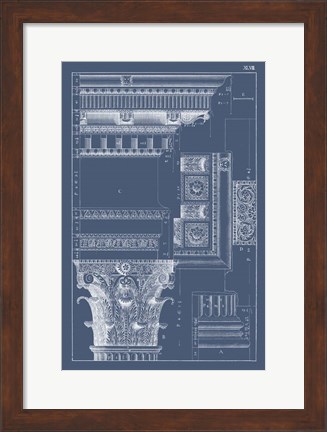 Framed Column &amp; Cornice Blueprint III Print