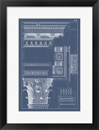 Framed Column &amp; Cornice Blueprint III Print