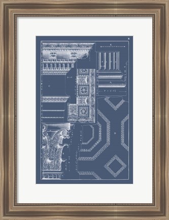 Framed Column &amp; Cornice Blueprint IV Print