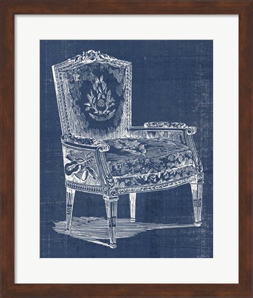 Framed Antique Chair Blueprint I Print