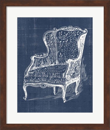 Framed Antique Chair Blueprint III Print