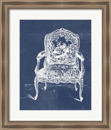 Framed Antique Chair Blueprint V Print