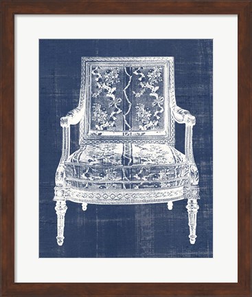 Framed Antique Chair Blueprint VI Print