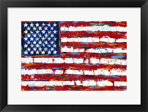 Framed Dramatic Stars &amp; Stripes Print